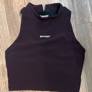 Bandit Black Ribbed Crop Top